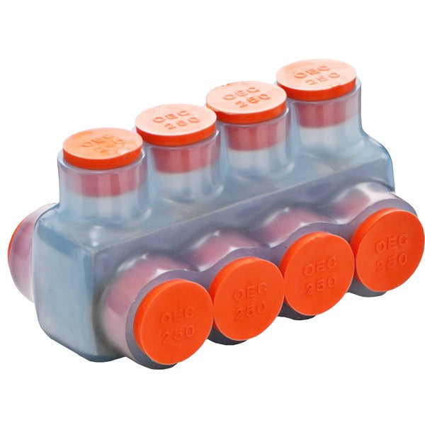 Morris Products 97540 Clear Insulated Multi-Cable Connector - Dual Entry 4 Ports 600-250