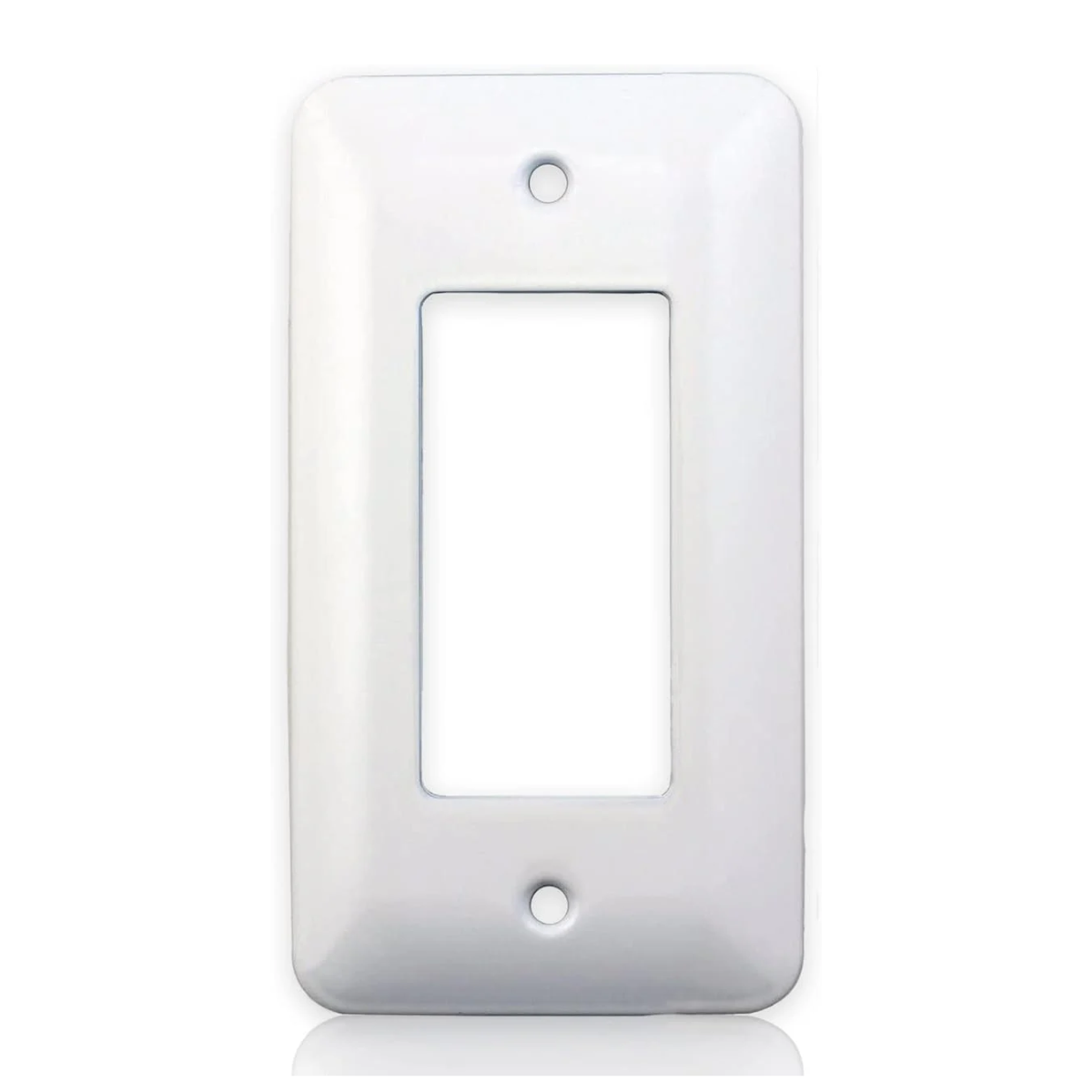 1-gang White GFI/Decorator/Rocker, Princess size, Painted Metal Wall Plate