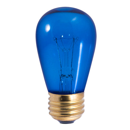 Bulbrite Incandescent Indicator, Sign & Night Light S14 Light Bulb with E26 base, Transparent Blue