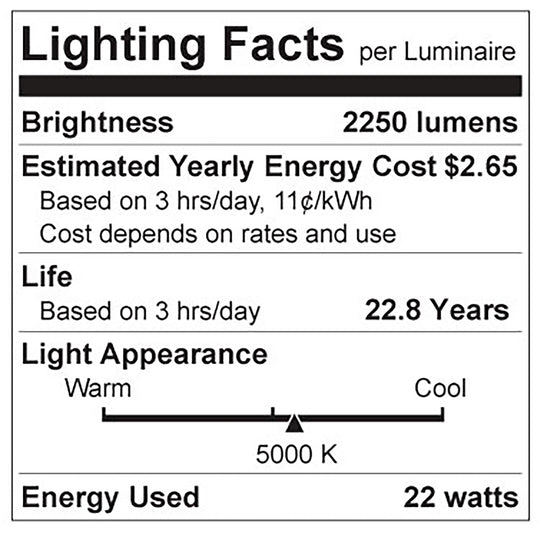 Luxrite LR21453, LED Light Bulb, A21 22 Watt 5000k, 2550 Lumens