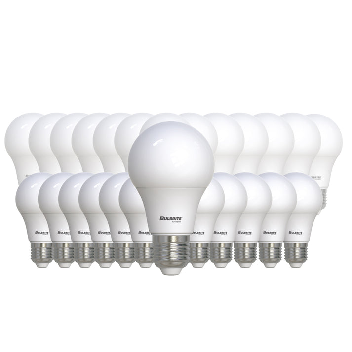 (25 Pack) Bulbrite 774258, 9 Watt LED A19 Light Bulb, 60 W Equiv Preferred Dimmable 3000k E26 120v - 25pk