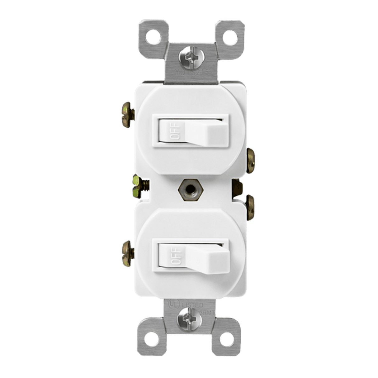 Enerlites 82150-W, Combination 15A Double Toggle Switches, Single Pole, White