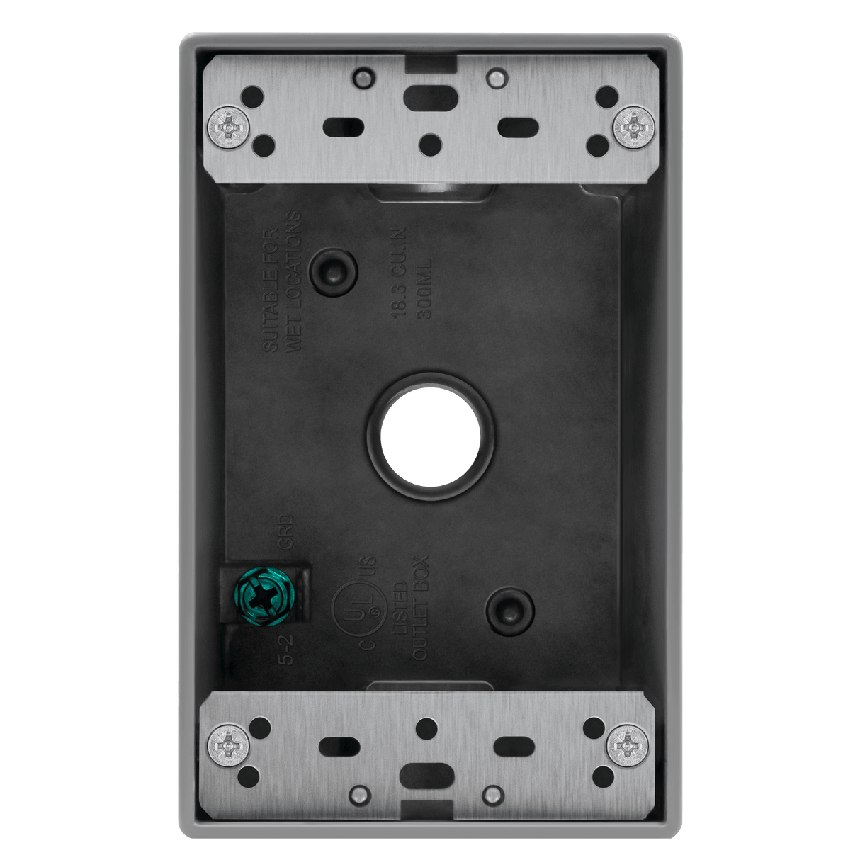 Enerlites EN1350, 1-Gang 3-Holes Outdoor Weatherproof Electric Box with 1/2 Inch Knockouts