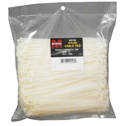 (1,000 Bulk Pack ) Morris Products 20128, Nylon Cable Ties - 50 Lbs. tensile Strength, 11"
