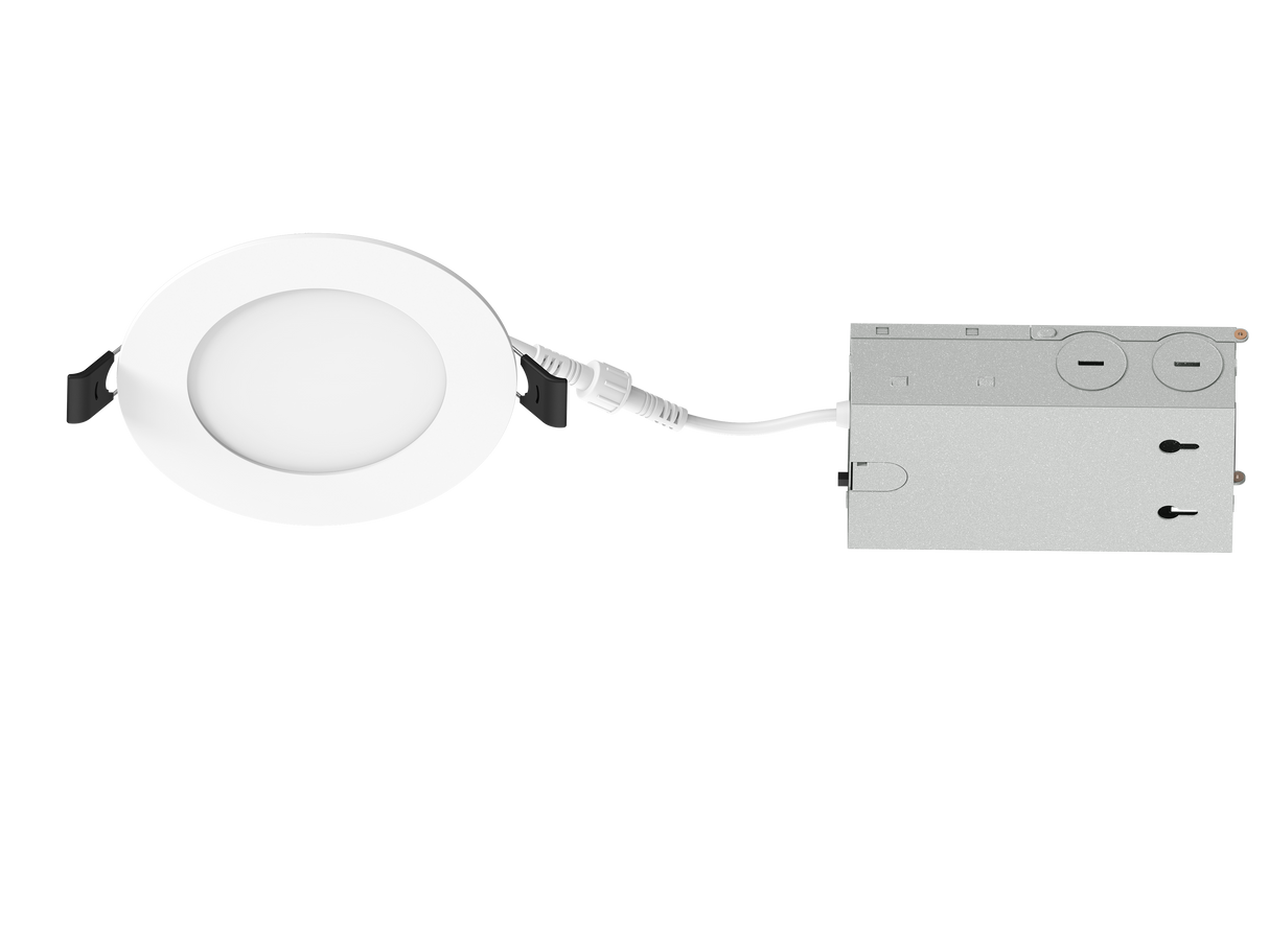 Elevate WLR4-10-CS, 4" 10W Slim Canless LED Downlight, Ultra-Thin Recessed Ceiling Light, 5CCT Selectable, IC & Wet Rated, Dimmable