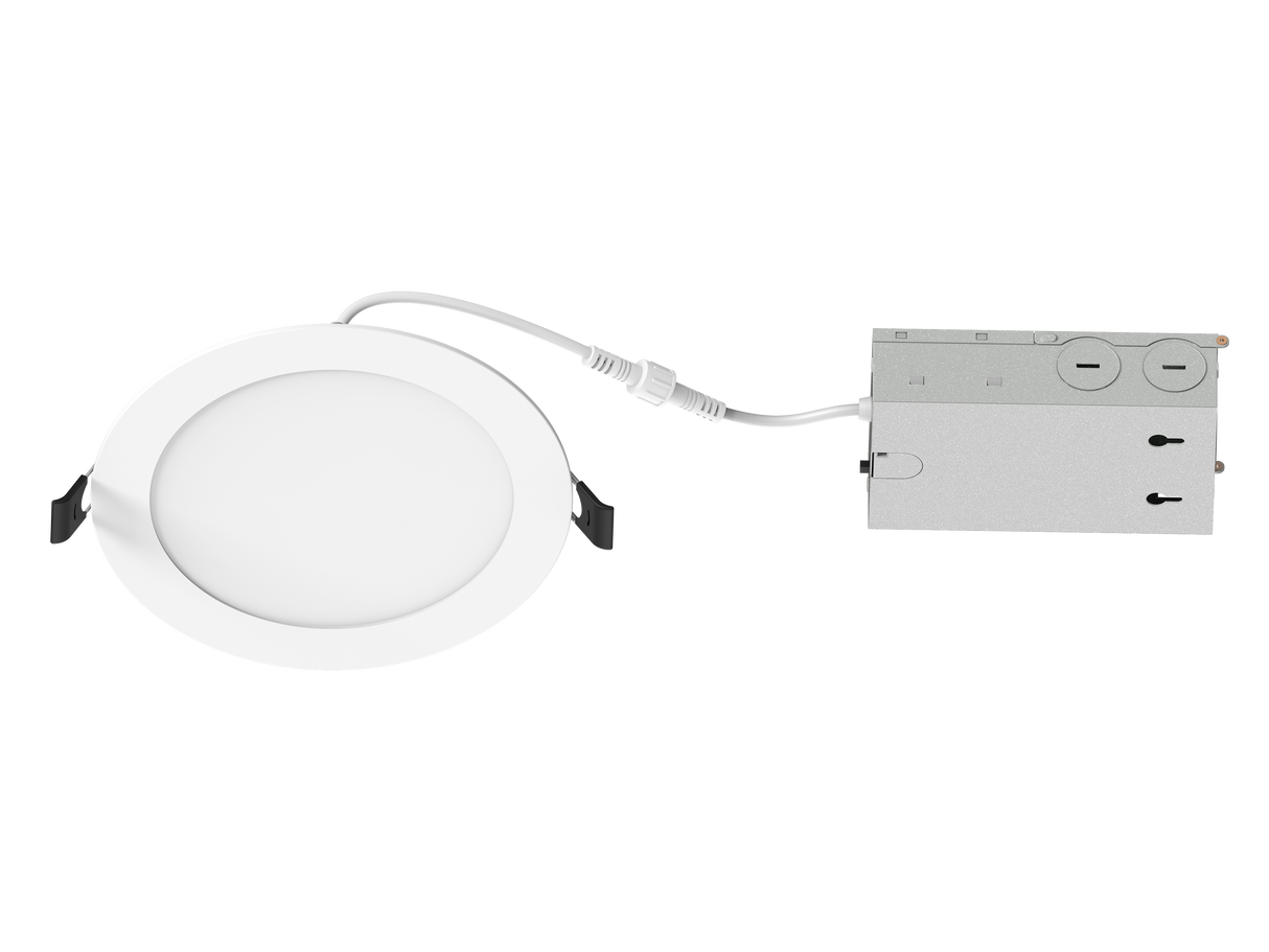 Elevate WLR6-13-CLS, 6" Slim Canless LED Downlight, 7W/9W/12.5W Selectable, Ultra-Thin Recessed Ceiling Light, 5CCT Selectable, IC & Wet Rated, Dimmable, High Ceilings