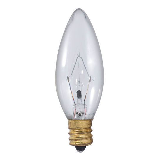 Bulbrite Incandescent Torpedo B8 Light Bulb with E12 base, Clear, 2700K