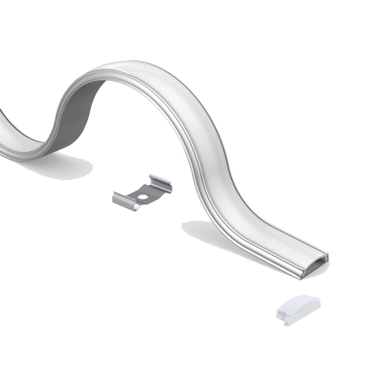 Luxrite LR43263, 96" Surface Mount 0.59" Flexible Channel, White Finish