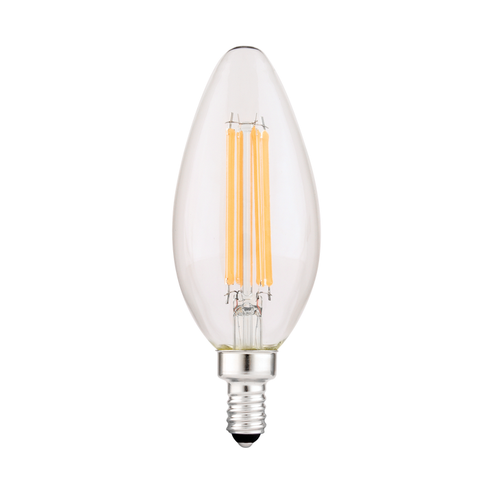 Luxrite LR21712, 8W Filament Candelabra Candle Bulb, E123 Base, 3500K, CTC