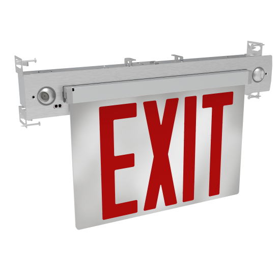 Greenbeam LED NYEX607-RC Edge Lit LED Sign and Emergency Lights Combo 8" (Red) with Remote Capability