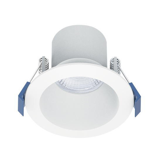 Luxrite LR23320, 3" Regressed Canless Spotlight - Round White - 5 CCT Selectable, 8W, 840 Lumens, CRI 90, Dimmable, Wet Rated