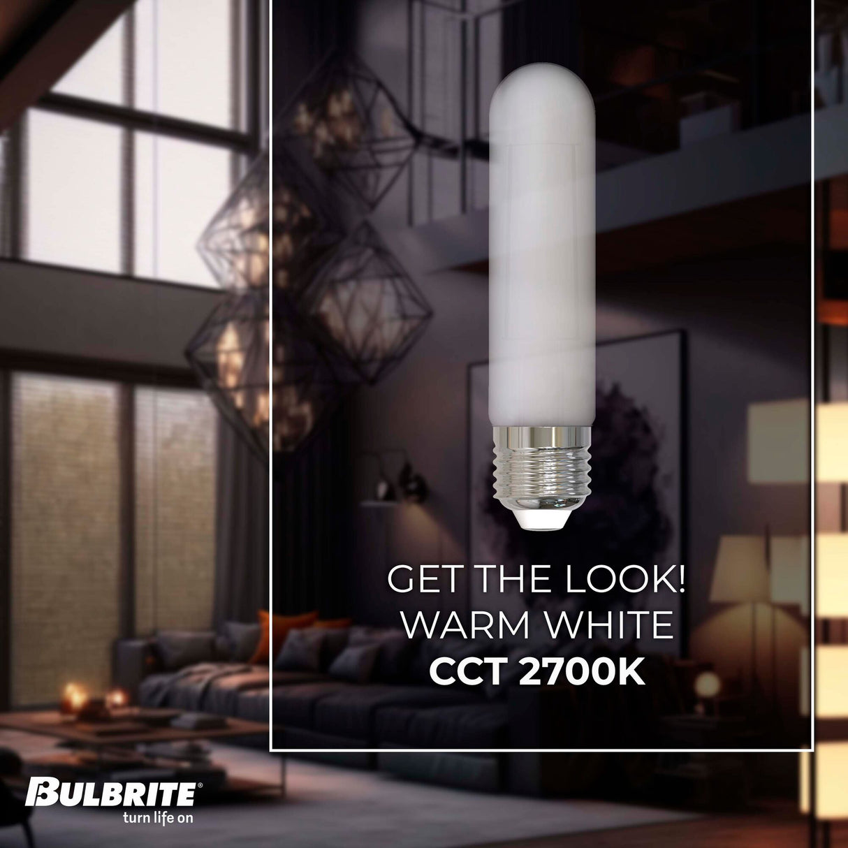 Bulbrite 776781, LED Filament 5 Watt Dimmable 5 Inch T9 Tubular Light Bulb with Frost Glass Finish and Medium (E26) Base - 2700K (Warm White Light), 450 Lumens