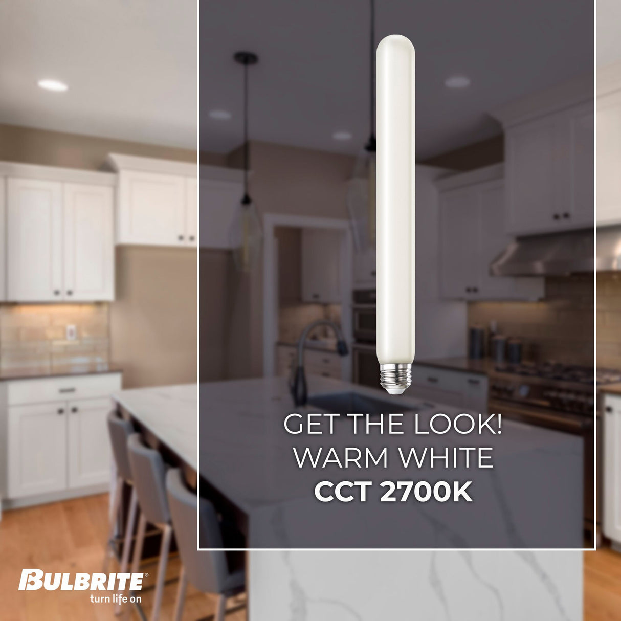 Bulbrite LED Filament 5 Watt Dimmable 11 Inch T9 Tubular Light Bulb with Frost Glass Finish and Medium (E26) Base - 2700K (Warm White Light), 400 Lumens