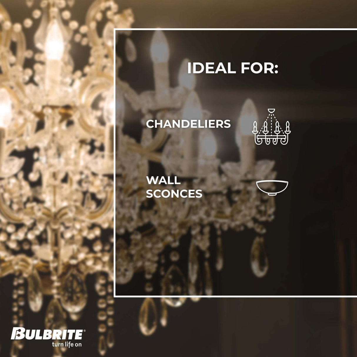 Bulbrite LED Filament 5 Watt Dimmable B11 Light Bulb with Clear Glass Finish and Candelabra (E12) Base - 2700K (Warm White Light), 500 Lumens