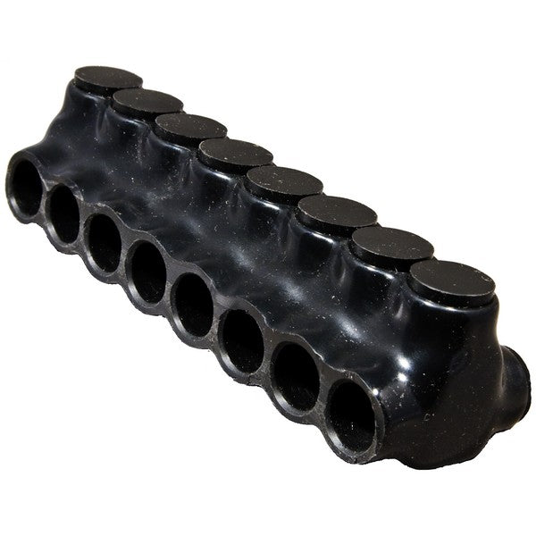 Morris Products 97618 Black Insulated Multi-Cable Connector - Dual Entry 8 Ports 4 - 14