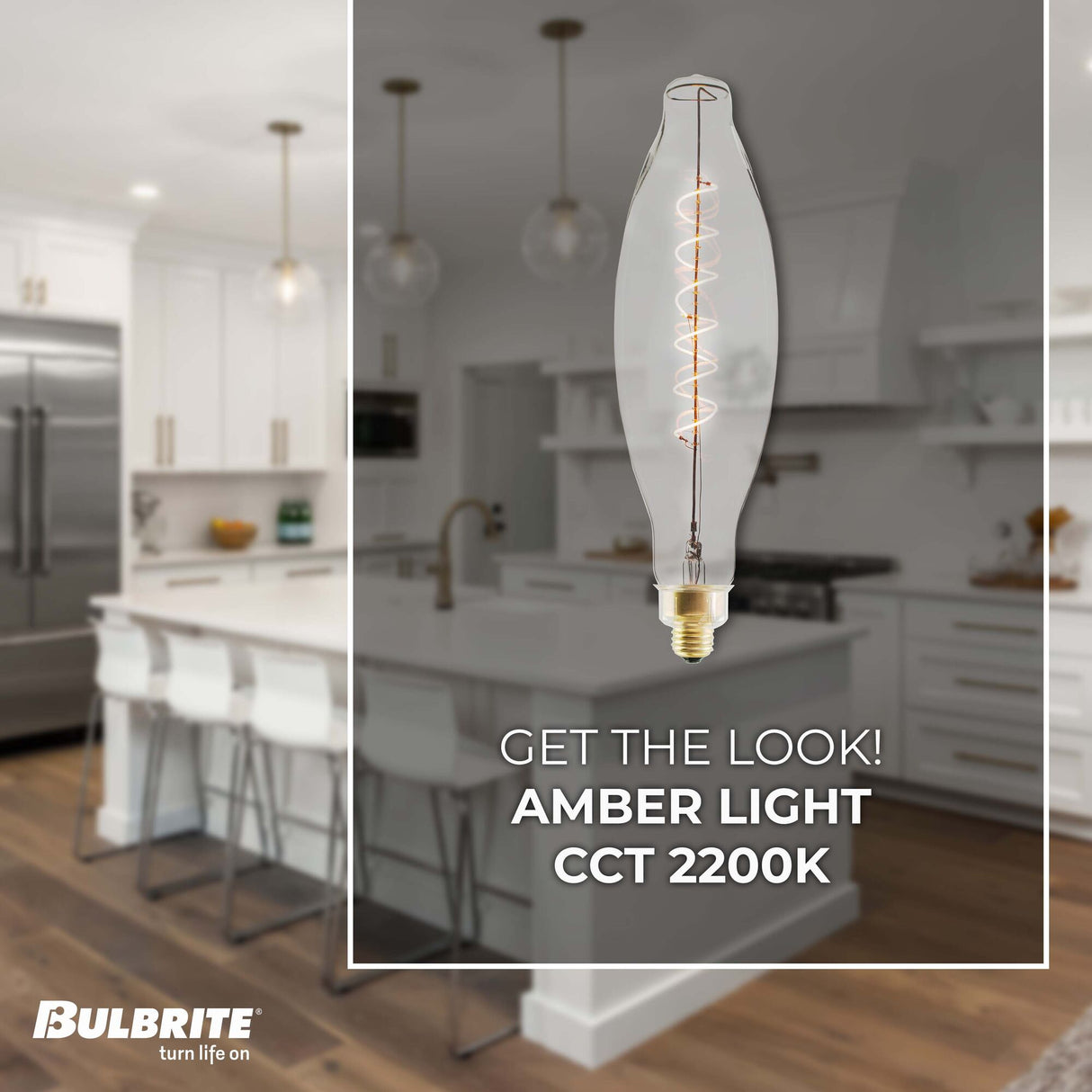 Bulbrite 776306, LED Grand Spiral Filament Olive Shaped Light Bulb, 60 Watt Equivalent, 2200K, Clear