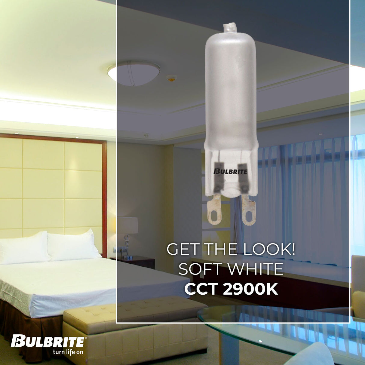 Bulbrite Halogen Dimmable 120-Volt T4 Mini Tubular Light Bulb with Frost Glass Finish and G9 Bi-Pin Base, 25 Watt, 2900K (Soft White Light)