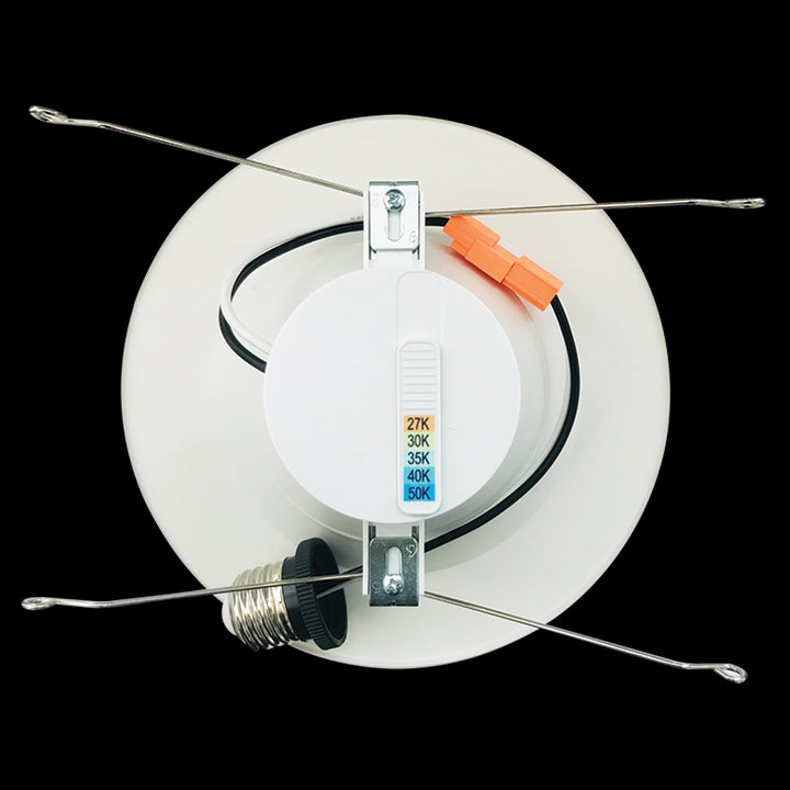 Luxrite LR23796, 5-6" LED Downlight Retrofit Round Light Fixture, 14 Watt 5CCT, Smooth Trim