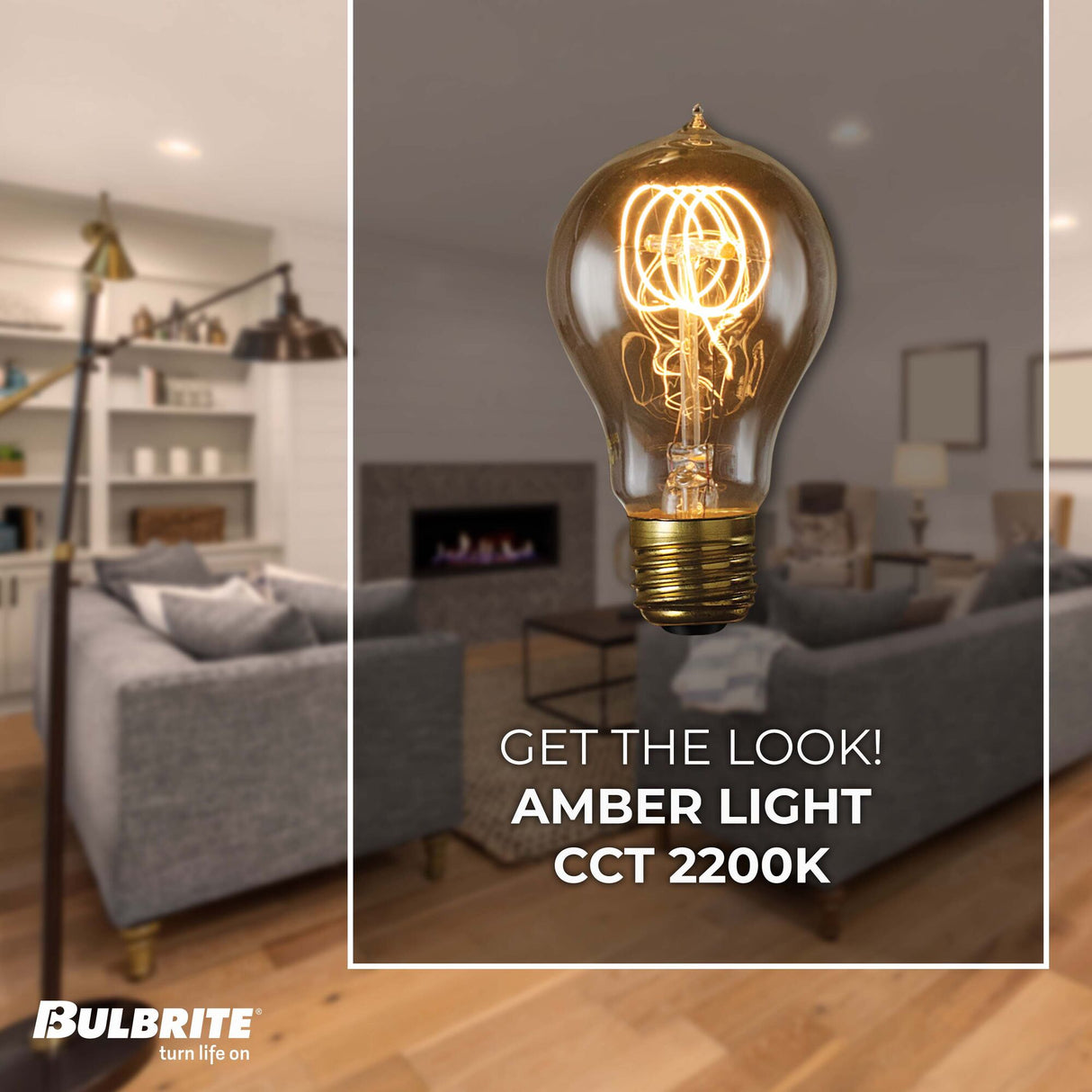 Bulbrite Incandescent Nostalgic Collection A19 Light Bulb with E26 base, Antique, 2200K