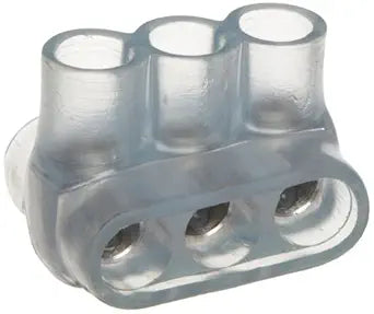Morris Products 97354 Clear Insulated Multi-Cable Connector - Dual Entry 3 Ports 2/0 - 14