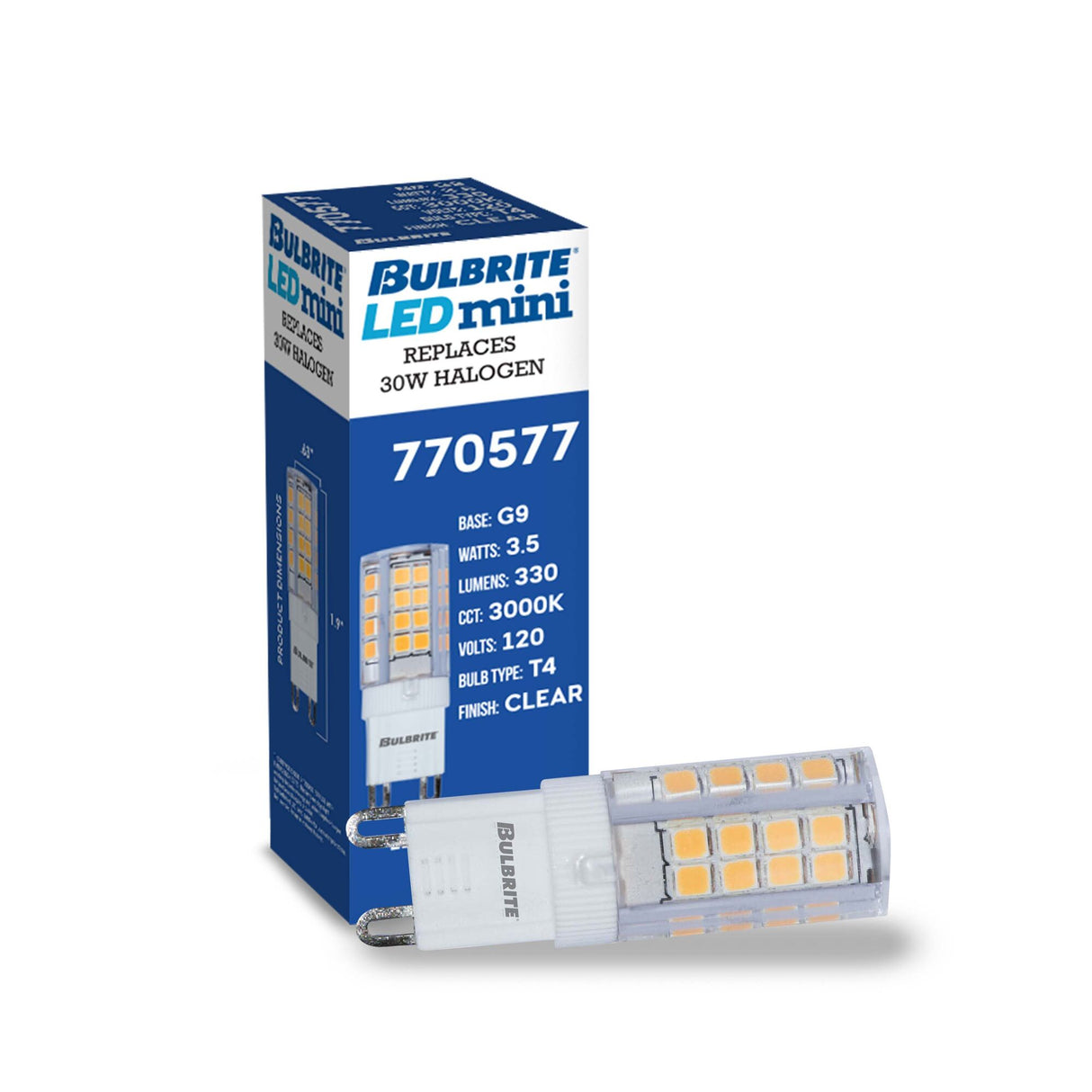 Bulbrite 770577, LED 120-Volt Frost T5 Specialty Mini Bulbs with G9 (Bi-Pin) Base, 3.5 Watt, 3000K (Soft White Light)