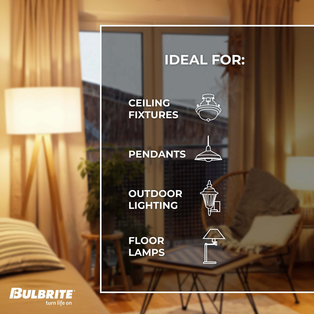 Bulbrite LED Filament 9 Watt Dimmable A19 Light Bulb with Frost Glass Finish and Medium (E26) Base - 3000K (Soft White Light), 800 Lumens