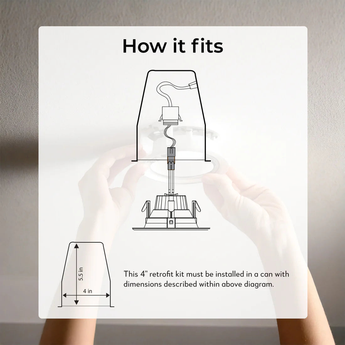 Bulbrite 773117, LED Retrofit Recessed Downlights with E26 Quick-Connect Socket, White Round - Baffled Trim - Regressed, 4000K, 650 Lumens