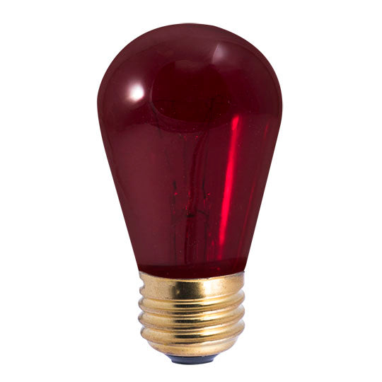 Bulbrite Incandescent Indicator, Sign & Night Light S14 Light Bulb with E26 base, Transparent Red