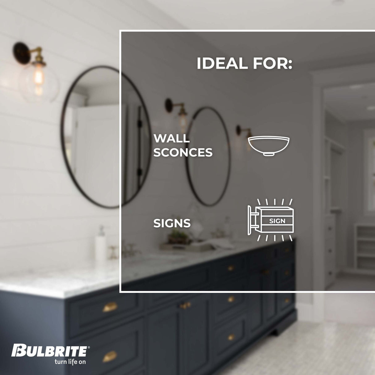 Bulbrite Incandescent Showcase, Aquarium T10 Light Bulb with E26 base, Clear, 2700K