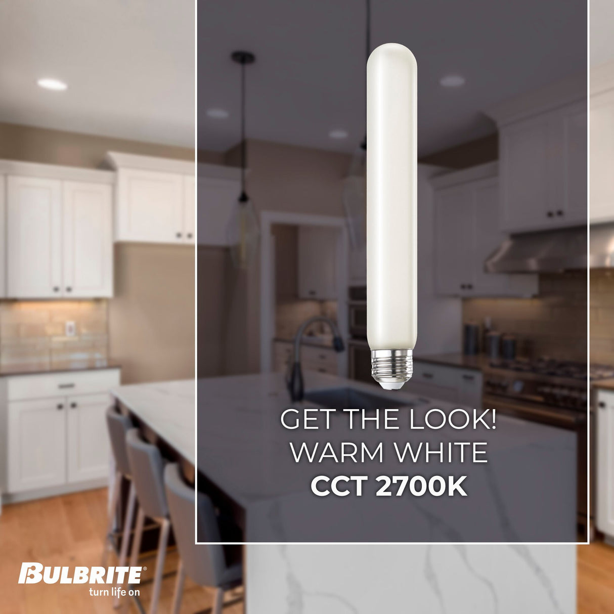 Bulbrite LED Filament 5 Watt Dimmable 7 Inch T9 Tubular Light Bulb with Frost Glass Finish and Medium (E26) Base - 2700K (Warm White Light), 350 Lumens