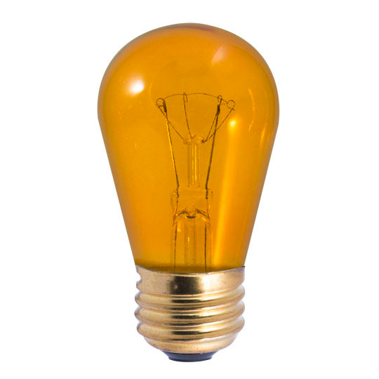 Bulbrite Incandescent Indicator, Sign & Night Light S14 Light Bulb with E26 base, Transparent Amber