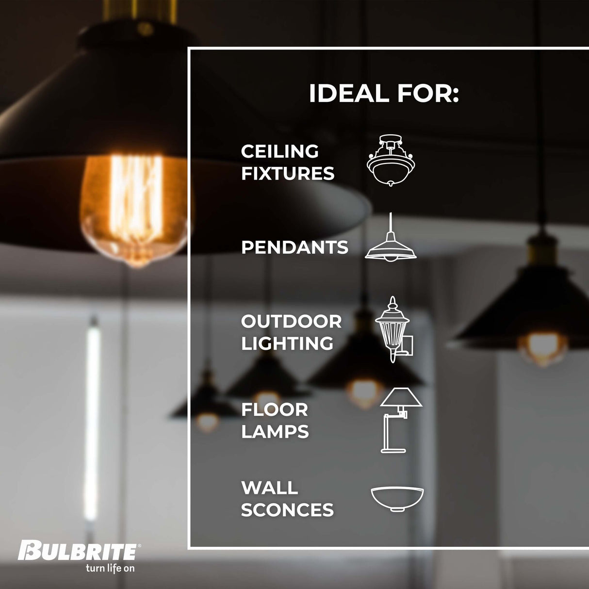 Bulbrite Incandescent Nostalgic Collection A19 Light Bulb with E26 base, Antique, 2200K