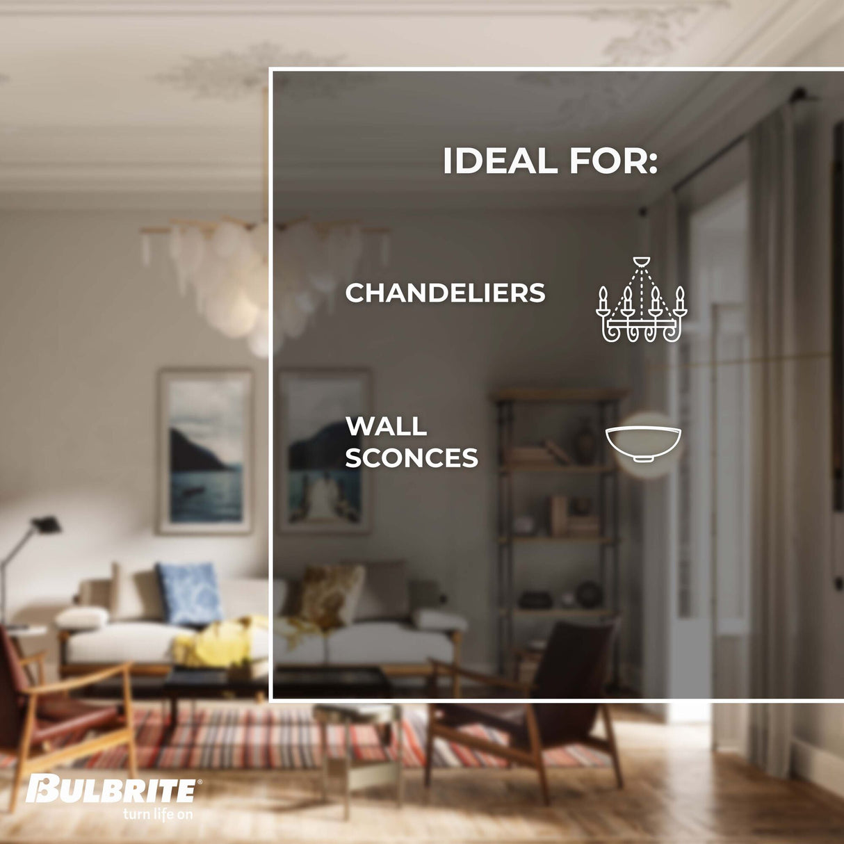 Bulbrite 776780, LED Filament 4.5 Watt Dimmable T6 Light Bulb with Clear Glass Finish and Candelabra (E12) Base - 2700K (Warm White Light), 450 Lumens