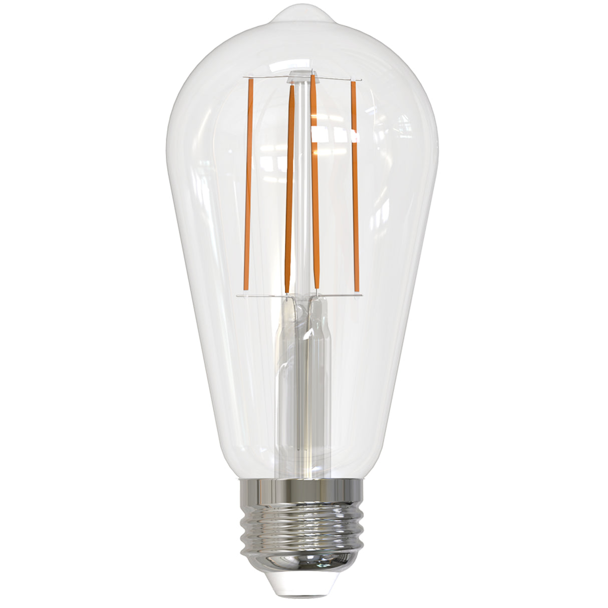 Bulbrite LED Filaments Basics ST18 Light Bulb with E26 base, Clear, 4000K, 800 Lumens
