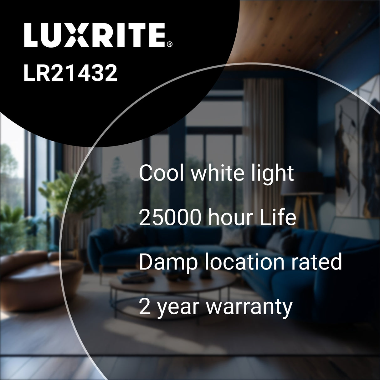 Luxrite LR21432, A19 LED Light Bulb — 11W (75W Replacement), 4000K, 1100 Lumens