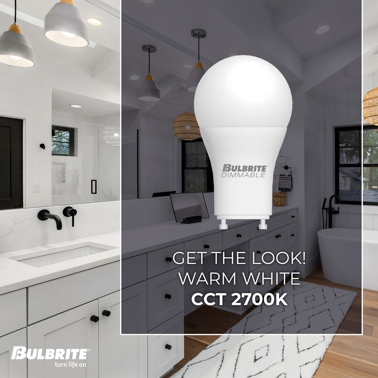 Bulbrite 774241, LED Filament 9 Watt Dimmable A19 Light Bulbs with Frost Finish and Bi-Pin (GU24) Base - 2700K (Warm White Light), 800 Lumens