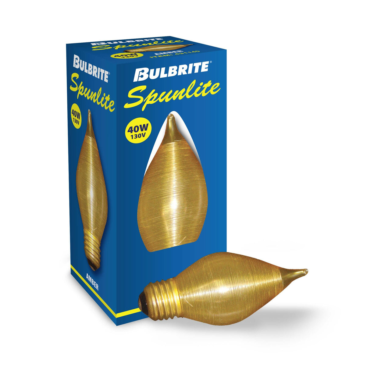 Bulbrite 431140, Spunlite® 40 Watt Dimmable C15 Light Bulbs with Amber Finish and Medium (E26) Base