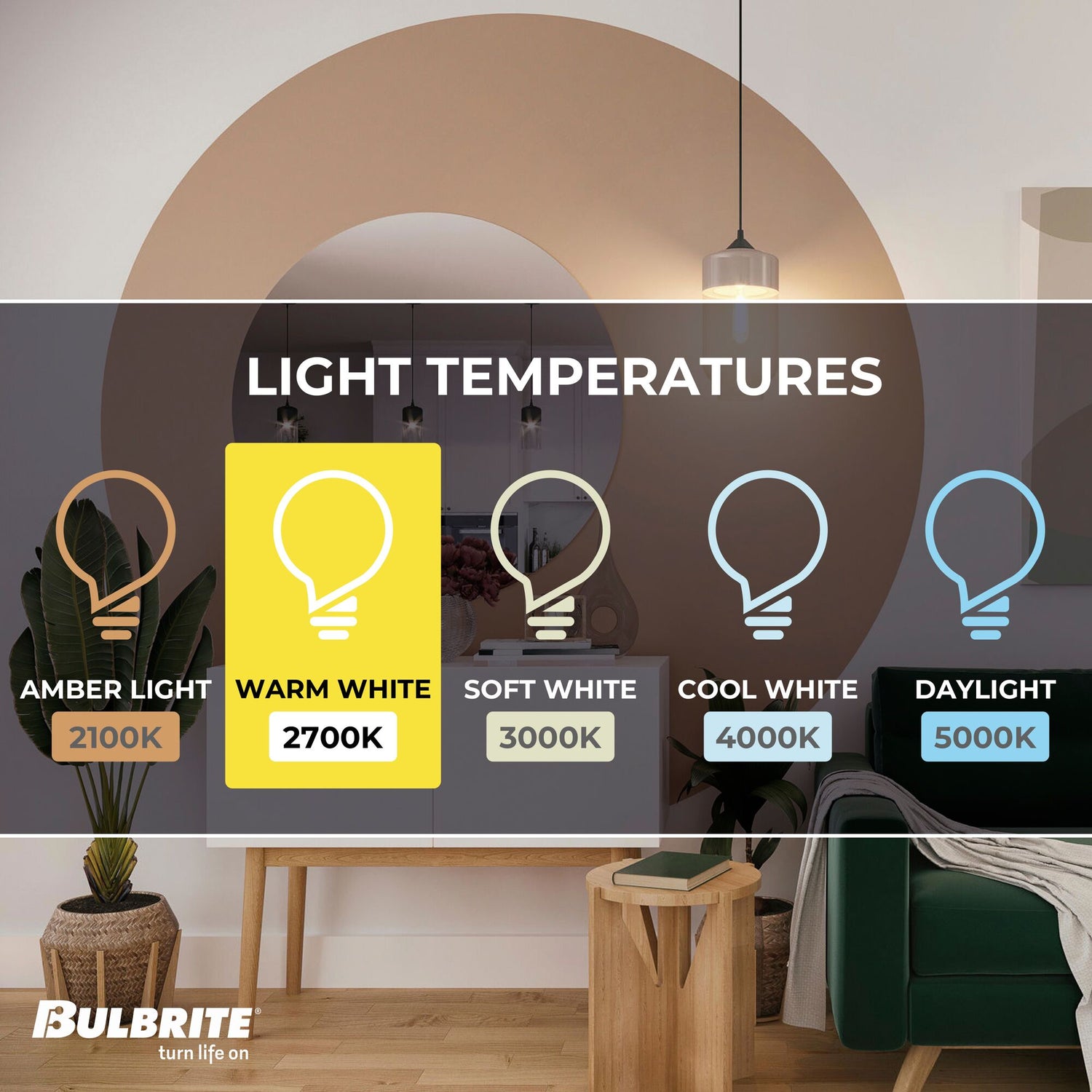 Bulbrite 5 Watt Dimmable Clear Filament T14 Medium (E26) LED Light Bulb - 450 Lumens, 2700K