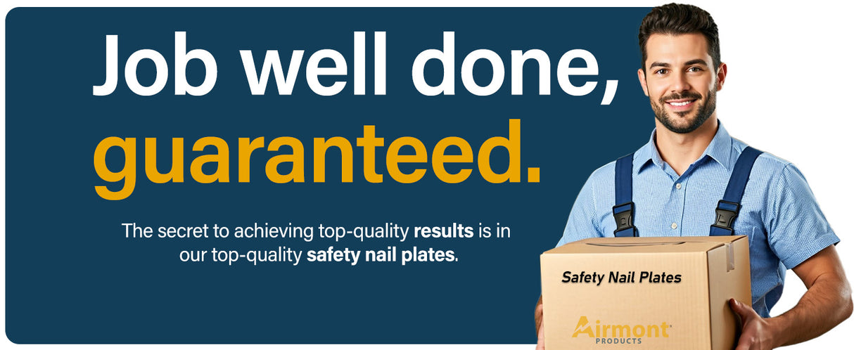 (200 Pack) Airmont Products AP-12061, Safety Nail Plate for Wood Studs 16-Gauge Steel, 1.5 x 2.5 Inch, Protect Plumbing and Wiring, Made in USA