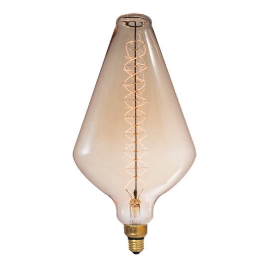 Bulbrite Grand Nostalgic Collection 60 Watt Dimmable Diamond Shape Oversized Decorative Incandescent Light Bulb with Medium (E26) Base, 2200K Amber Light, Antique Glass Finish