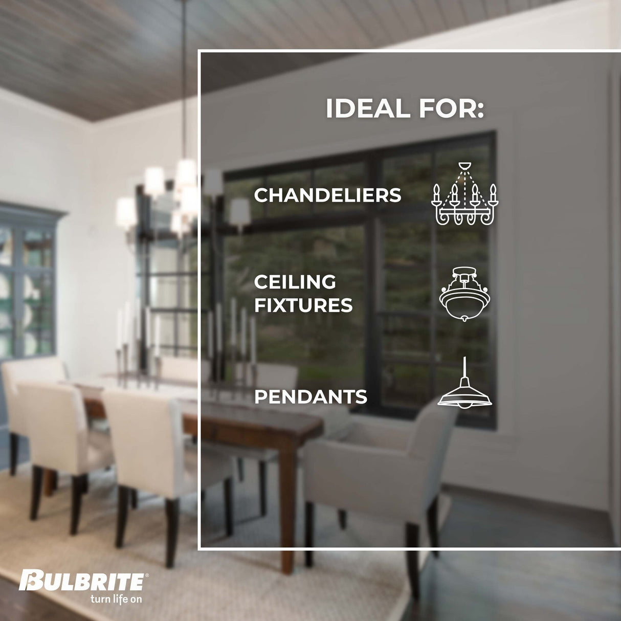 Bulbrite 132507, 25 Watt Dimmable Clear Appliance, Amusement T6 Candelabra (E12) Incandescent Tubular Light Bulb