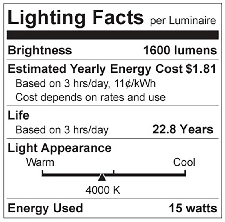Luxrite LR21442, A19 15W 4000K Light Bulb
