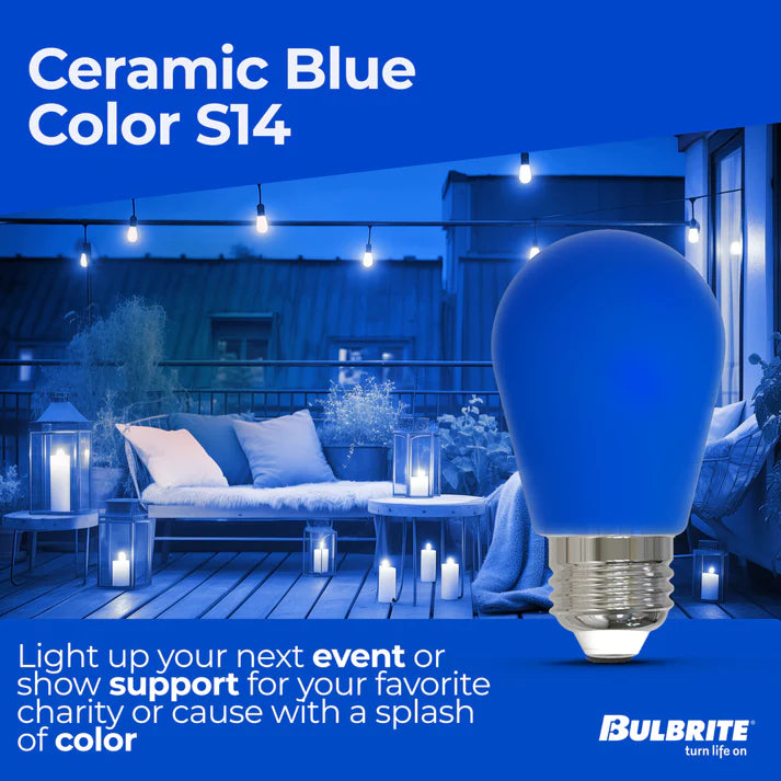 Bulbrite 776154, 2.5 Watt S14 Blue Filament LED Light Bulb, E26 Base