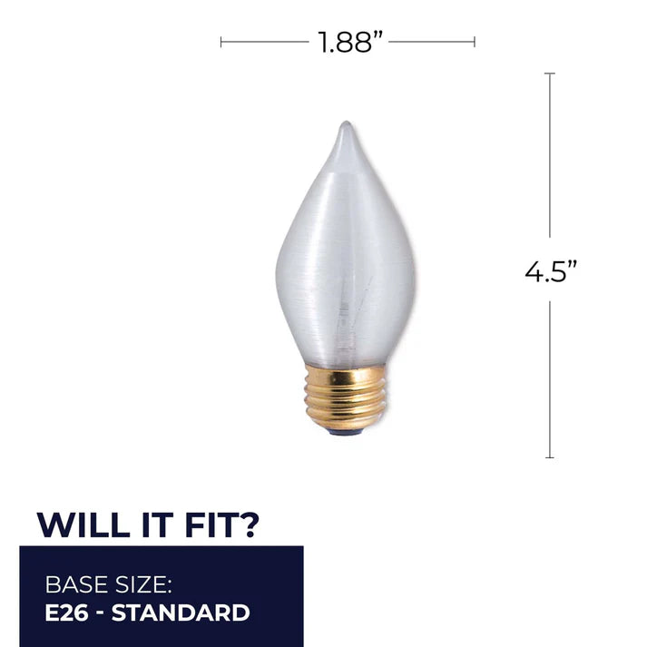 Bulbrite 431040, Incandescent Spunlite C15 Light Bulb with E26 base, Satin Finish