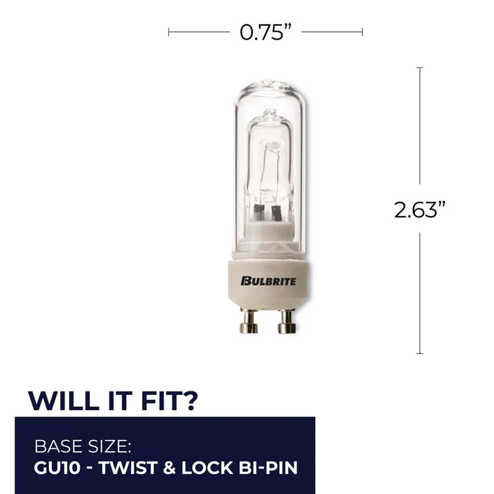 Bulbrite 617035, 35 Watt Dimmable Clear Double Envelope DJD Twist & Lock Bi-Pin (GU10) Halogen Bulb