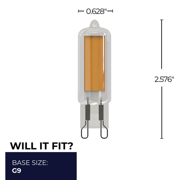 Bulbrite 770599, LED Filament 4.5 Watt Mini T5 Light Bulb with Clear finish and Bi-Pin (G9) Base - 2700K Warm White Light, 450 Lumens