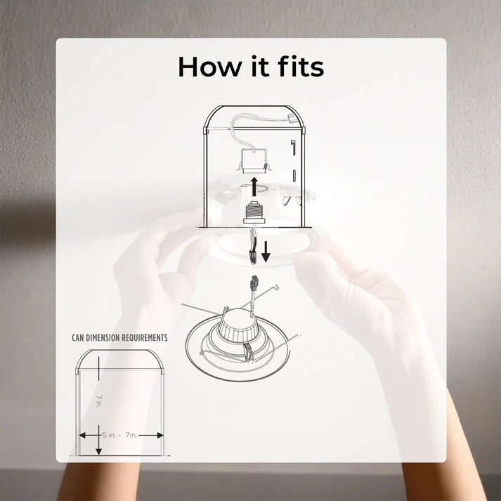 Bulbrite 773167, 14 Watt Adjustable 5/6"Integrated LED Recessed Downlight with E26 Quick Connect Adaptor, 4000K Cool White Light, 1100 Lumens