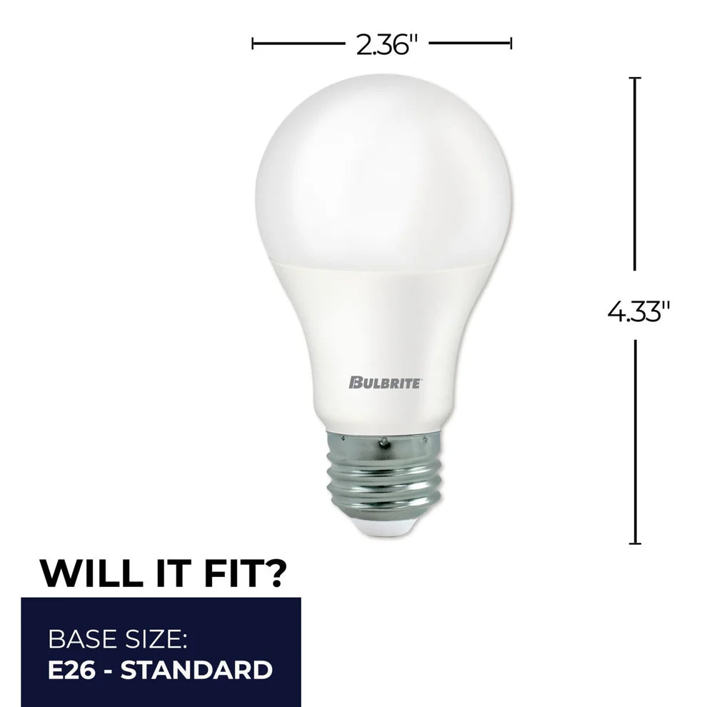Bulbrite 774235, LED Filament 9 Watt Dimmable A19 Light Bulb with Frost Glass Finish and Medium (E26) Base - 3000K (Soft White Light), 800 Lumens