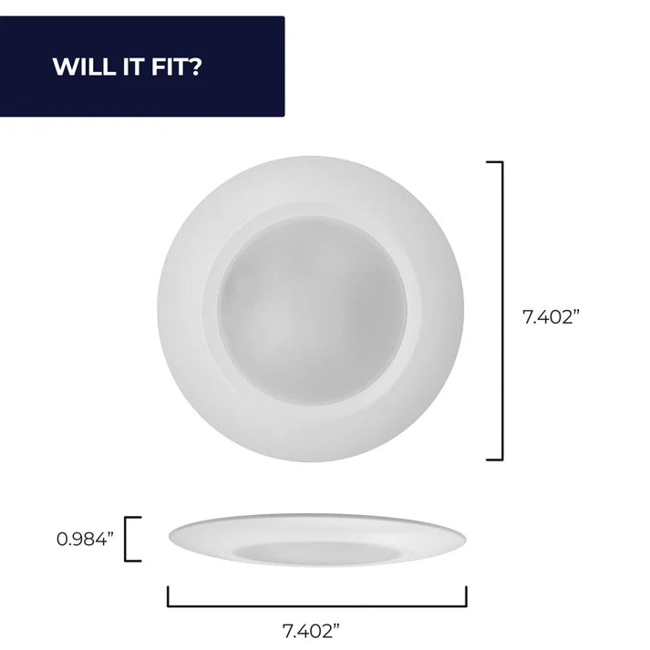 Bulbrite 773273, LED 14 Watt 7" Disc Light, 5CCT Selectable - 27/30/35/40/50K, 1100 Lumens