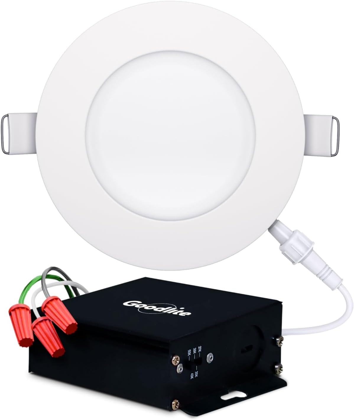 Goodlite G-20221, 4 Inch Recessed Ultra-Thin Round Slim LED Light Fixture, 5 CCT Selectable